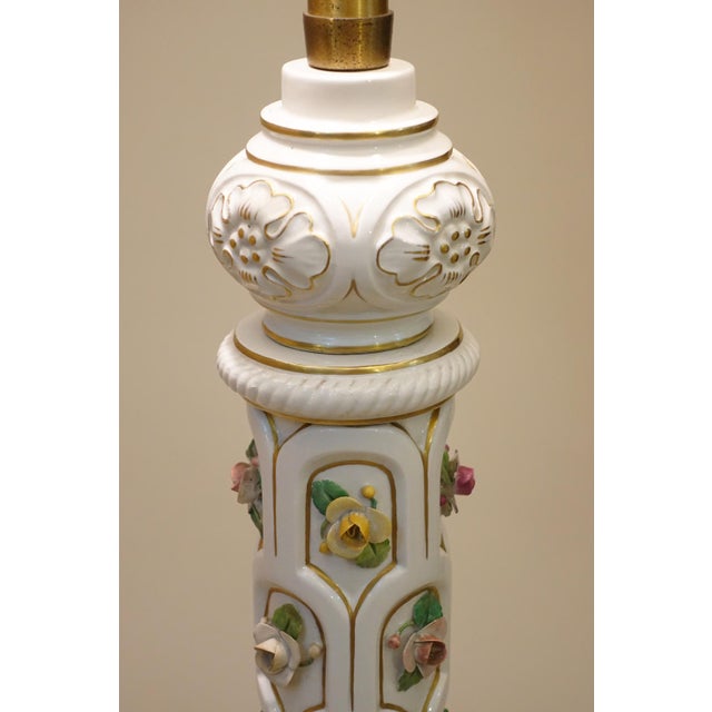 1960s Marbro Hollywood Regency Neoclassic Modern Elaborate Porcelain Floor Lamp One-of-a-Kind For Sale In Los Angeles - Image 6 of 13