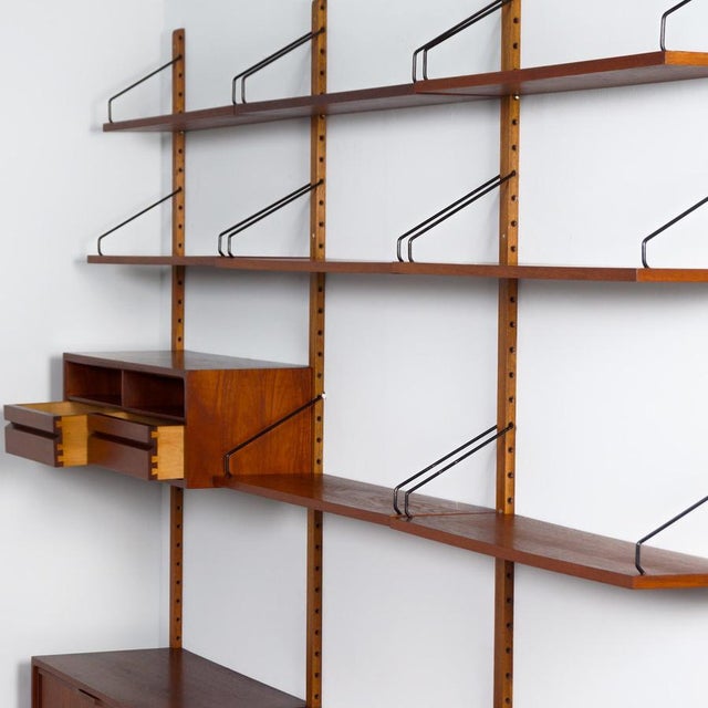 Wood Royal System Wall System in Teak by Poul Cadovius for Cado, 1960s For Sale - Image 7 of 11