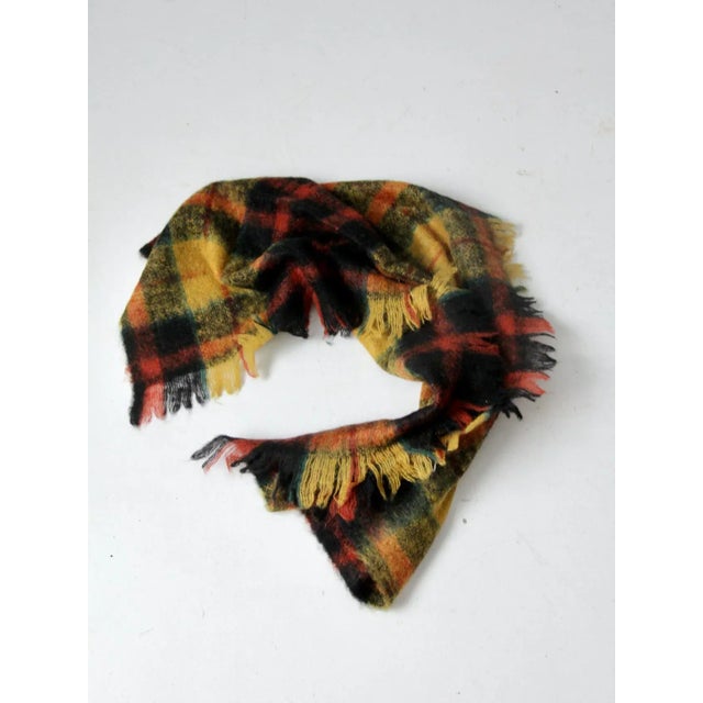 Vintage Scottish Wool Plaid Throw Blanket For Sale - Image 9 of 11