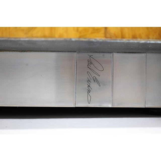 1970s Paul Evans Signed Burl Patchwork Cocktail Table, 48" Square For Sale - Image 5 of 8