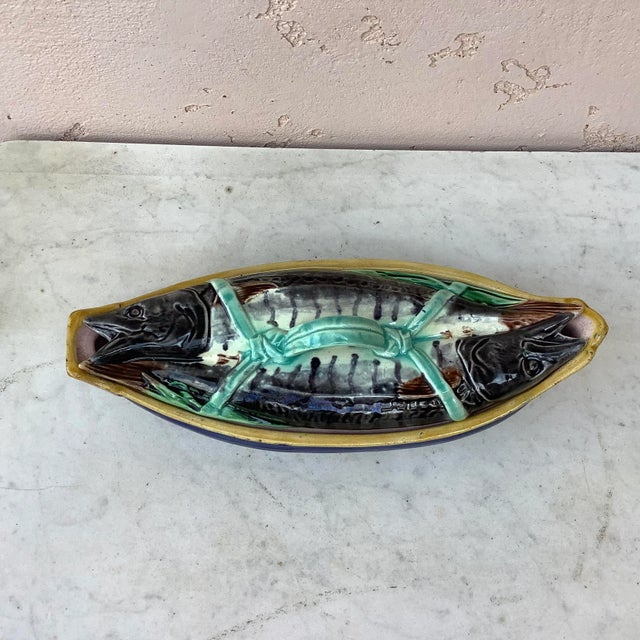 Ceramic 19th-Century English Majolica Fish Mackerel Tureen For Sale - Image 7 of 10