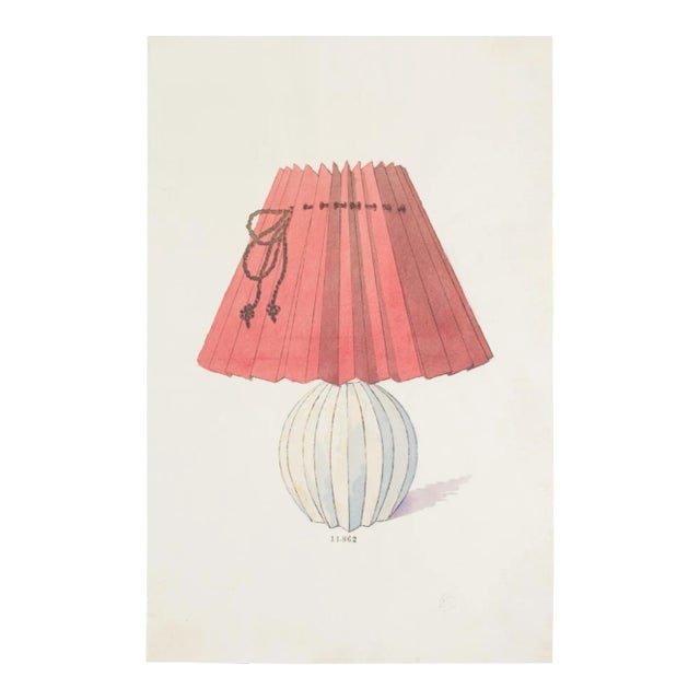 Unknown - Lamp - Original China ink and Watercolor - Late 19th Century For Sale