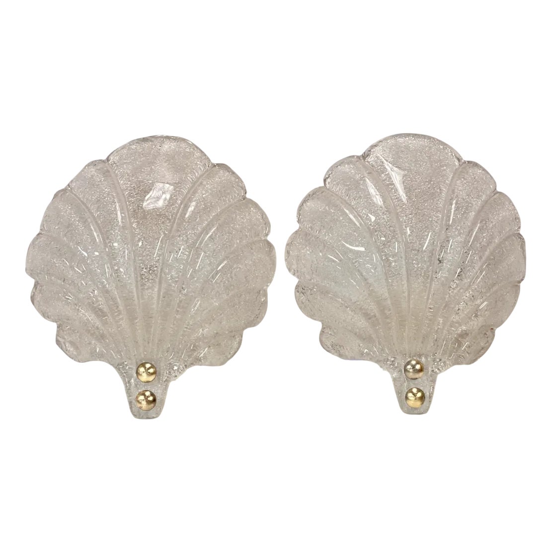 Vintage Shell-Shaped Wall Lamps in Crystal Glass, 1970s, Set of 2 ...