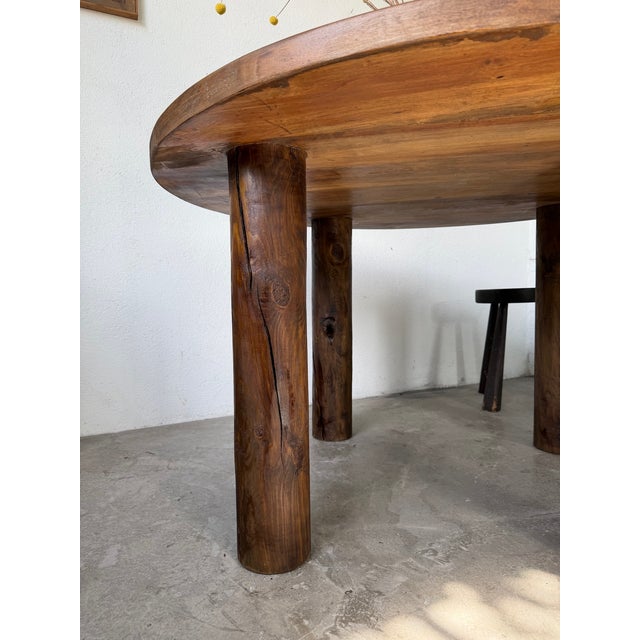 Constructivist Round Table in Walnut, 1950s For Sale - Image 13 of 18