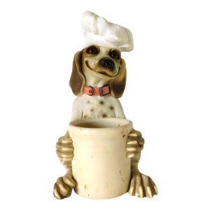 Vintage Limited Edition Whimsical Chef Beagle Dog Kitchen Utensil Holder