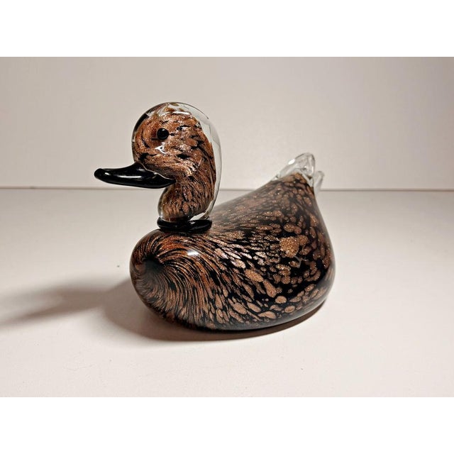 1970s Black and Avventurine Murano Glass Duck attributed to Seguso, Italy, 1970s For Sale - Image 5 of 17