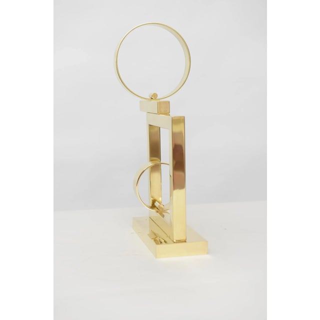 Metal Vintage Margret Wasserman- Levy Geometric Brass Sculpture, 1970's For Sale - Image 7 of 9