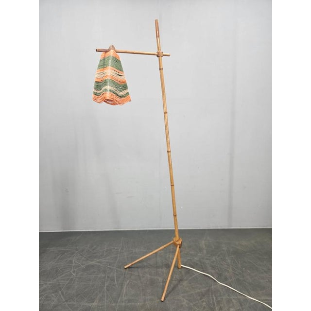 Mid-Century Bamboo and String Floor Lamp, 1960s For Sale - Image 12 of 16