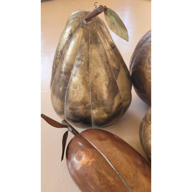 Vintage Italian Brass Fruit Sculptures, 1960s, Set of 8 For Sale - Image 10 of 11