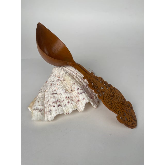 A Persian Qajar Hand Carved Wooden Sherbet Spoon. Iran, Circa 1880 For Sale In Los Angeles - Image 6 of 6