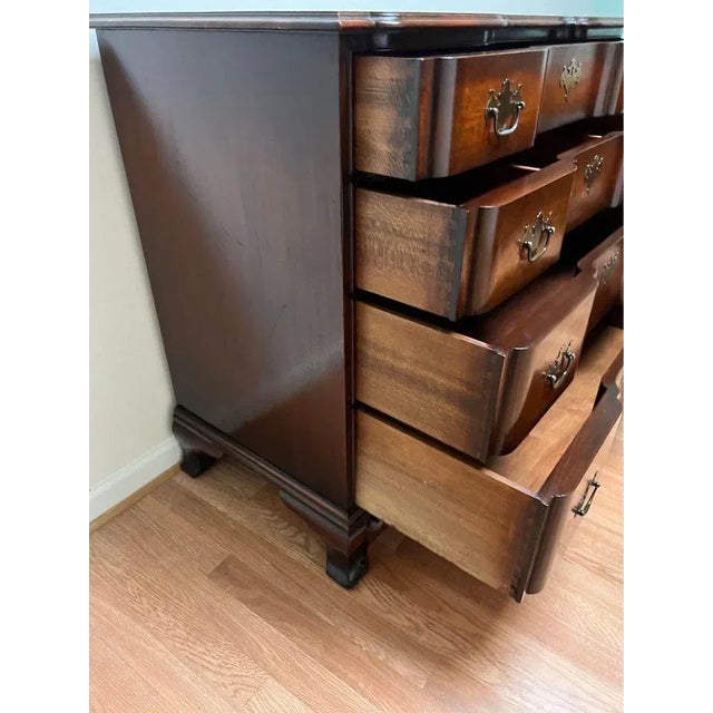 Late 20th Century Kindel Furniture Chippendale Style Mahogany Block Front Chest of Drawers. For Sale - Image 9 of 11
