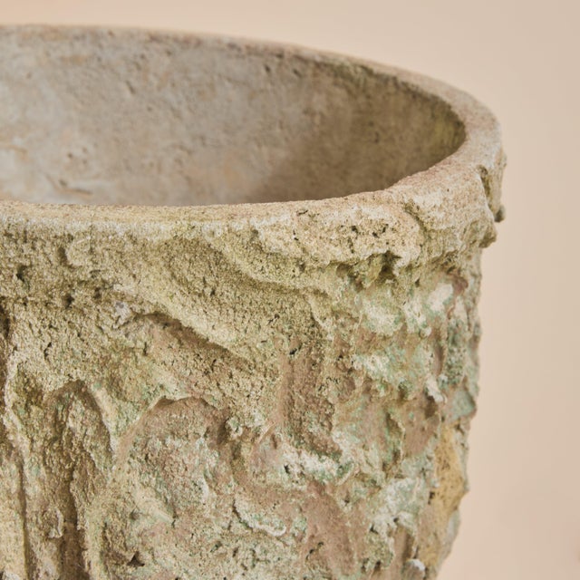 Tan French Faux Bois Concrete Footed Planter, 1940s - 2 Available For Sale - Image 8 of 9