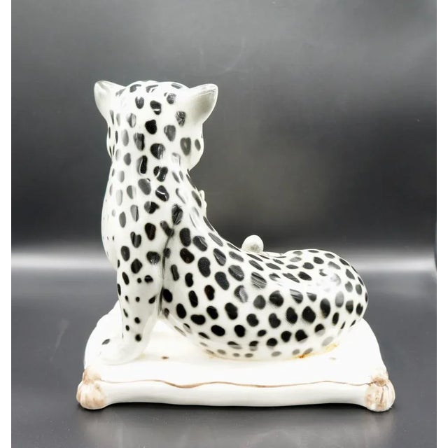 Italian Hand-Painted Snow Leopards For Sale - Image 4 of 11