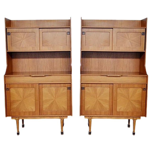 Mid-Century Italian Rosewood Cabinets, 1960s, Set of 2 For Sale