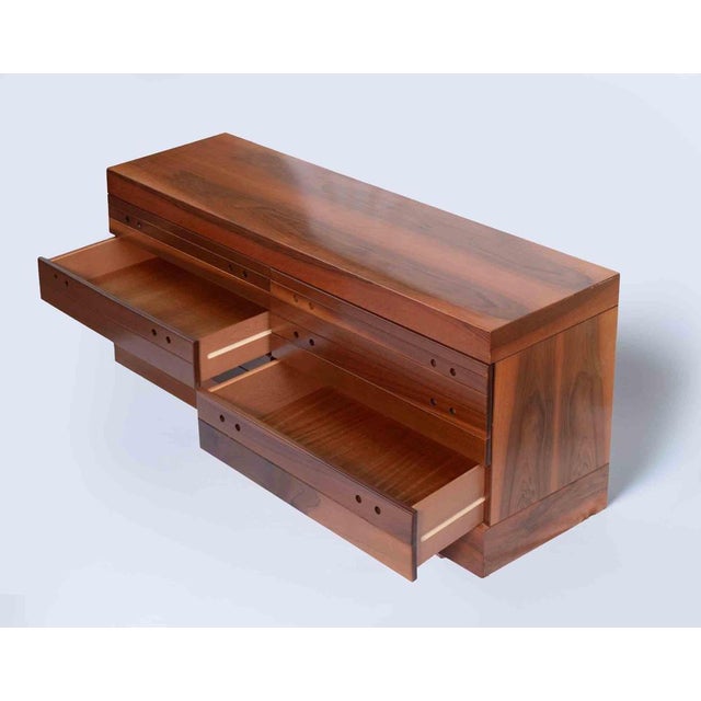Contemporary Canaletto Walnut Veneered Chest of Drawers, Italy, 1960s For Sale - Image 3 of 9