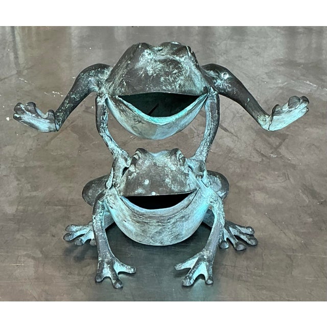 Vintage Boho Patinated Leap Frog Vase For Sale - Image 9 of 9