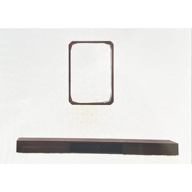 Brown Vintage Entryway Wall Console and Mirror, 1960s, Set of 2 For Sale - Image 8 of 8