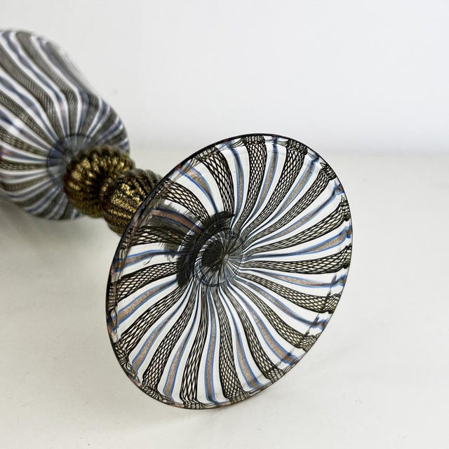 Vintage Black Murano Glass Goblet For Sale - Image 6 of 11