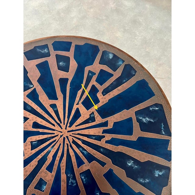 Metal Enamel & Copper Coffee Table, 1960s For Sale - Image 7 of 12