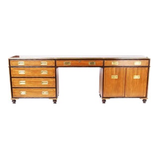 Campaign Style Desk or Credenza For Sale