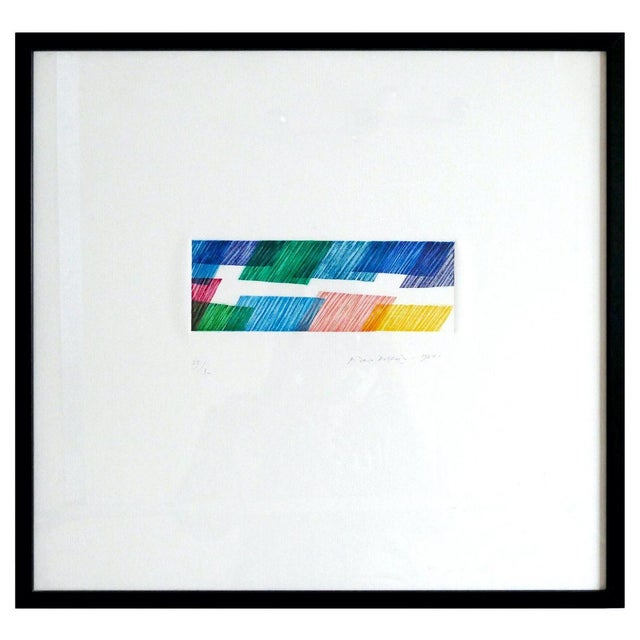 Dimensions: 46.5 × 70.5 cm. Abstract Composition, color lithograph on paper by Piero Dorazio (Rome 1927 – Perugia 2005),...