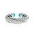 Modern David Yurman Sculpted 925 Silver Turquoise Cable Waverly Cuff Bangle Bracelet For Sale - Image 3 of 8