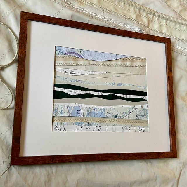 Contemporary Semi-Abstract​ Mixed Media Nautical Sailcloth Landscape​ - By JJ-Hogan | Process of Discovery, Framed For Sale - Image 4 of 10