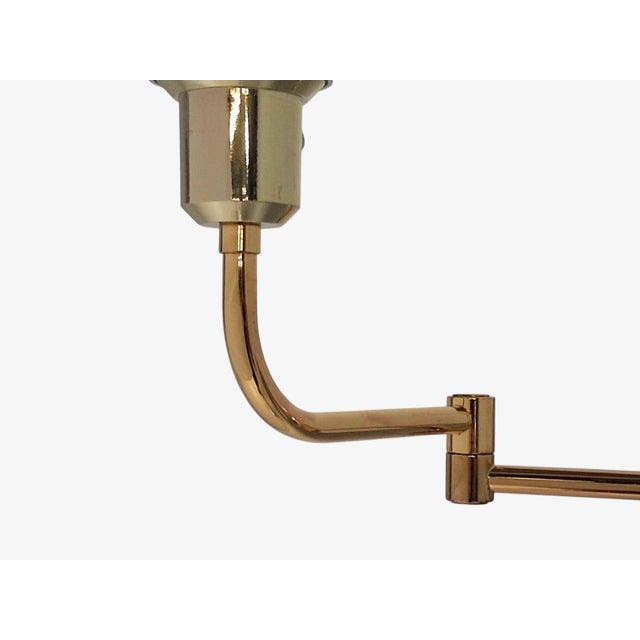 1980s Mid-Century Modern Fagerhults, Articulating Wall Light, Brass, Fabric For Sale - Image 9 of 14