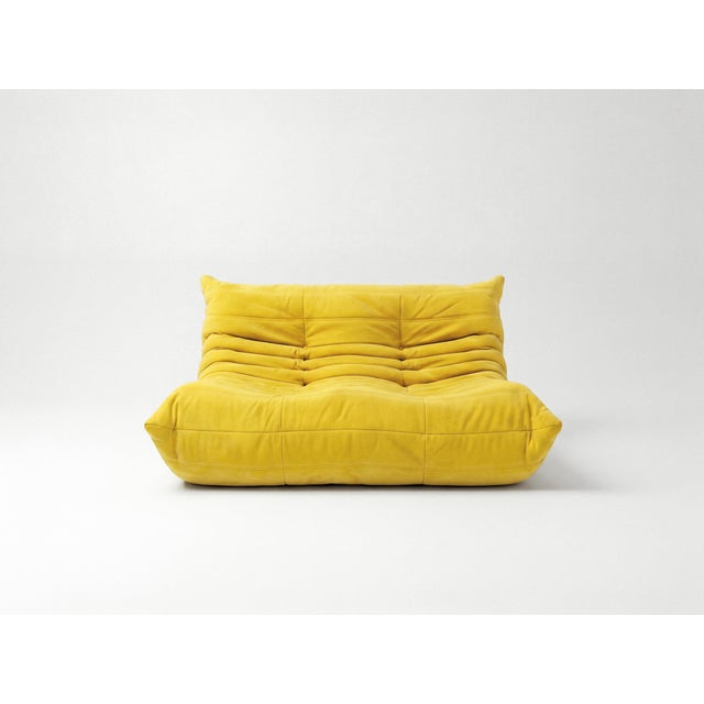 Togo Sofa in Yellow Microfiber by Michel Ducaroy for Ligne Roset, Set of 5 For Sale - Image 9 of 14