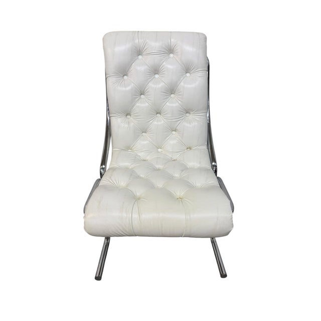 Daystrom Mid-Century Modern Daystrom White Vinyl Tubular Chrome Dining Chairs - Set of 6 For Sale - Image 4 of 7