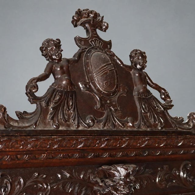 19th Century Neo-Baroque Walnut Sideboard, Italy For Sale - Image 4 of 16