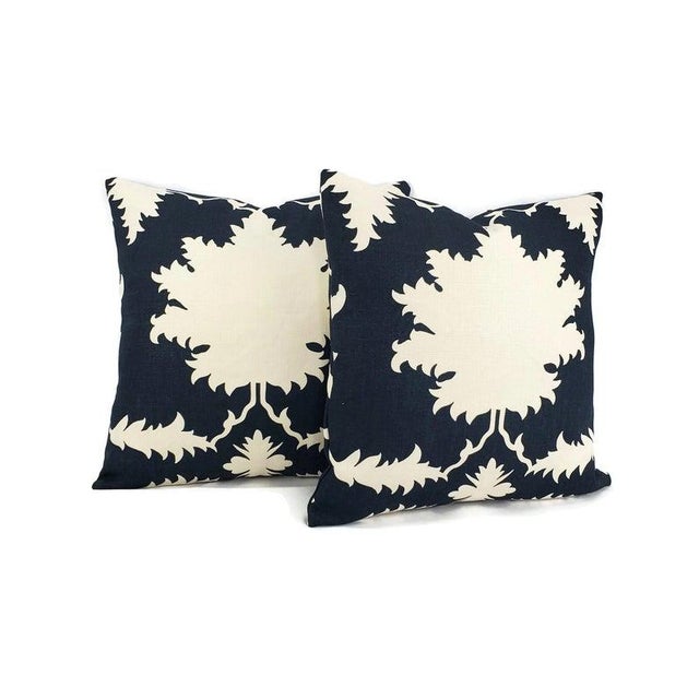 Persian Persian F. Schumacher Garden of Persia in Bleu Marine Pillow Cover - 20" X 20" For Sale - Image 3 of 9