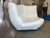 White Super Cool Contemporary Italian White Leather Double Curved Chair For Sale - Image 8 of 9