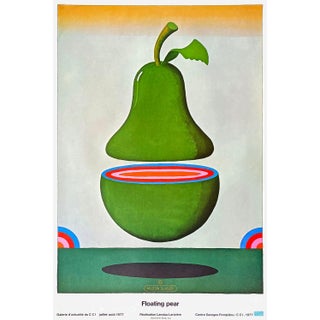 1977 Milton Glaser Floating Pear Cente Pompidou Poster For Sale
