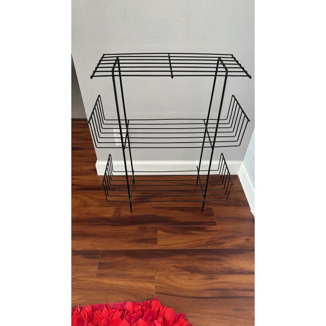 Mid Century Modern Wire Metal Plant Storage Shelving Rack For Sale In Tampa - Image 6 of 6
