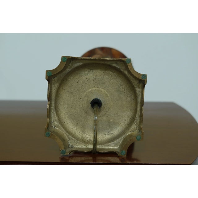 Brass Frederick Cooper Regency Style Brass Soap Stone Urn Lamps - a Pair For Sale - Image 8 of 9
