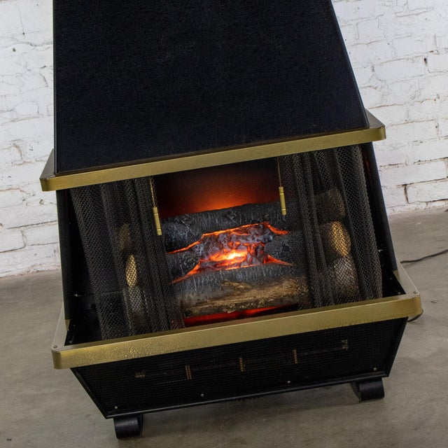 Black Mid to Late 20th Century MCM to Modern Electric Fireplace by Arvin Industries Freestanding or Wall Mounted For Sale - Image 8 of 18