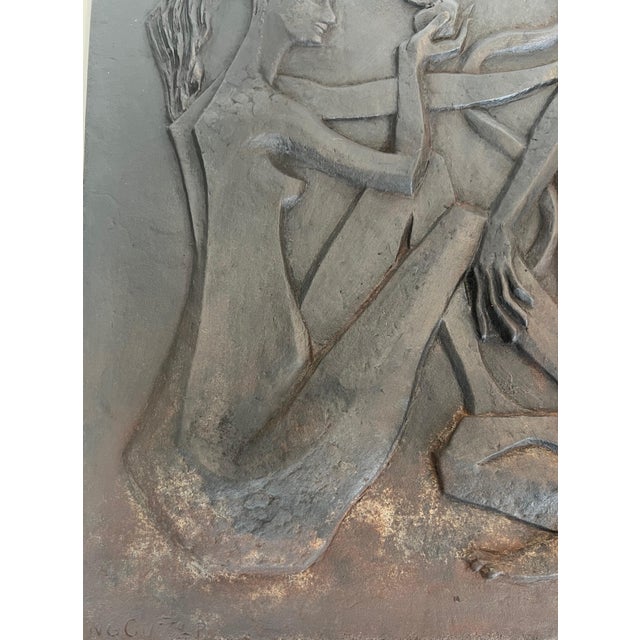 Modernist fireback depicting Adam and Eve, the apple and the serpent For Sale - Image 6 of 12