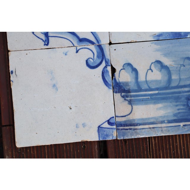 Tile Mural Panel Depicting a Baroque Jardinière With Flowers, Portuguese, 18th Century For Sale - Image 6 of 12