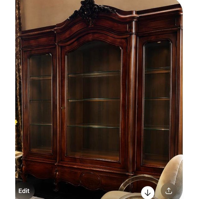 Early 19th Century French Baroque Mahoghany Breakfront For Sale - Image 4 of 6