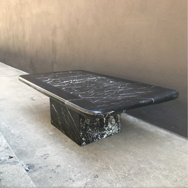 1970s Black Marble Coffee Table For Sale - Image 5 of 13