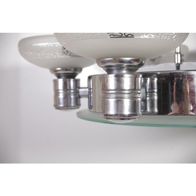 Chrome Chandelier from Napako, Former Czechoslovakia, 1940s For Sale - Image 12 of 16
