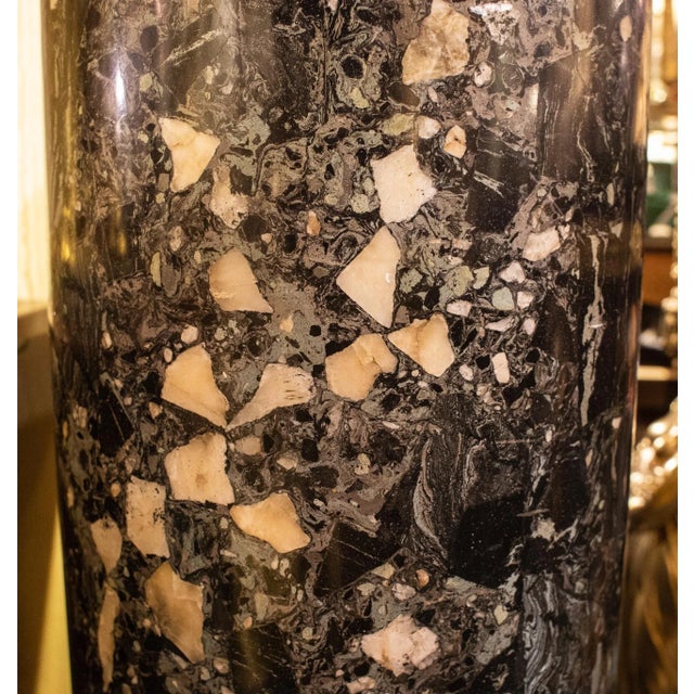 1980s Antique Italian Neoclassical Faux Marble Pedestal For Sale - Image 5 of 6