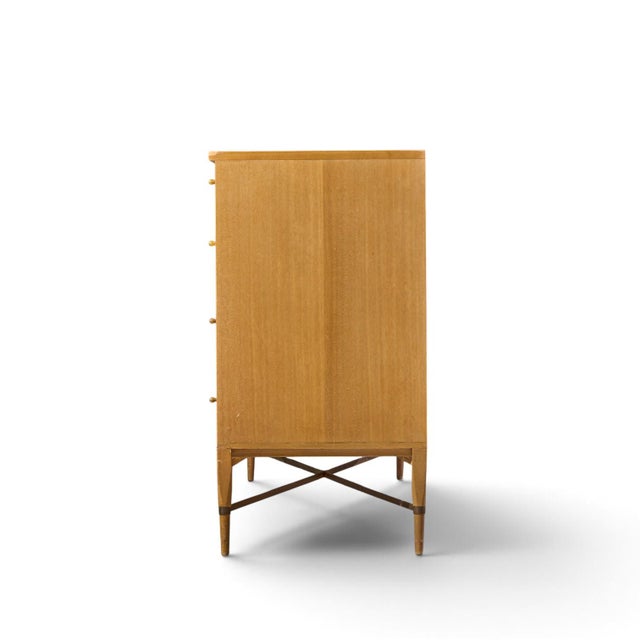 Mid 20th Century Paul McCobb for Calvin Mid Century Mahogany and Brass X Base Lowboy Dresser For Sale - Image 5 of 8