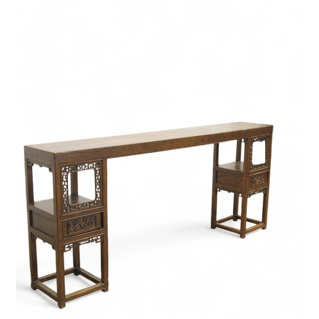 Chinese Antique Qing Writing Desk Console Table For Sale - Image 3 of 12