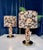 Metal Large Brutalist Table Lamps in Velvet and Brass with Opulent Floral Decor, 1970s, Set of 2 For Sale - Image 7 of 18