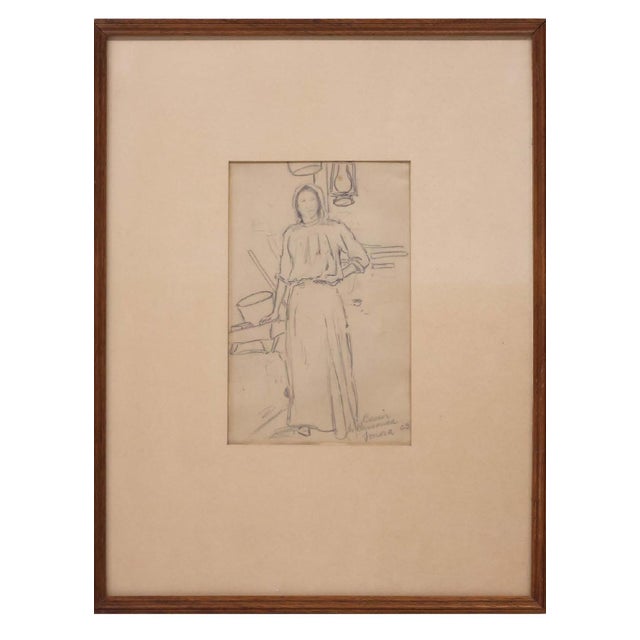 Figurative Edward Borein “La Bassanca Sonora” Original Signed Western Graphite Drawing For Sale - Image 3 of 7