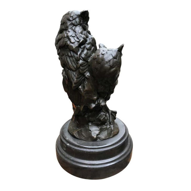Bronze Barn Owl Statues, 20th Century For Sale - Image 4 of 10