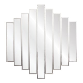 Vintage Art Deco 9 Panel Bevelled Step Mirror For Sale