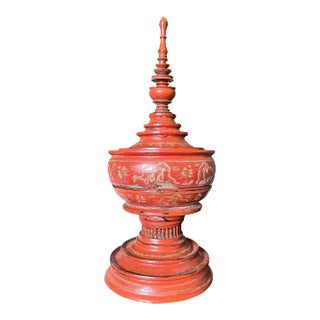 Early 20th Century Burmese Lacquered Offering Vessel Hsun Ok For Sale